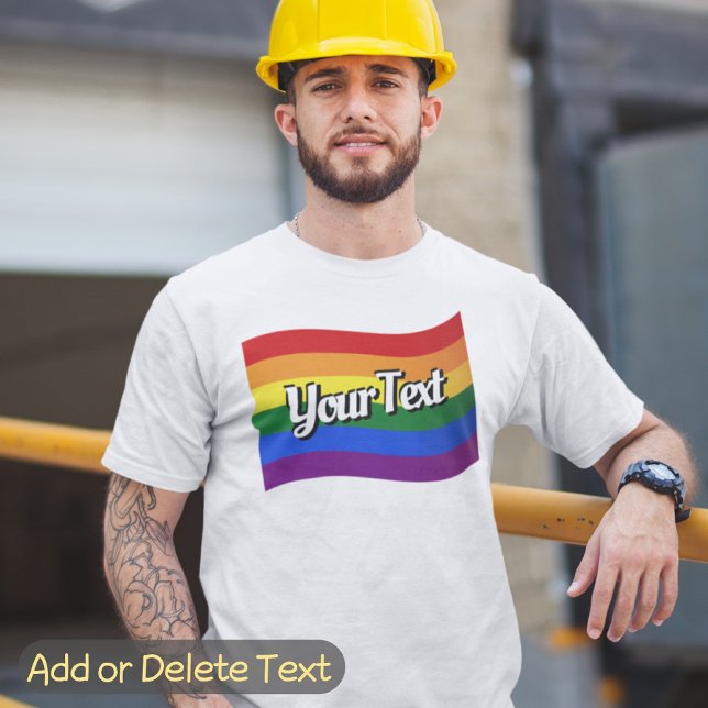 Rainbow Flag hinzufügen LGBTQ für Ihren Text-Gay P T-Shirt (Von Creator hochgeladen)