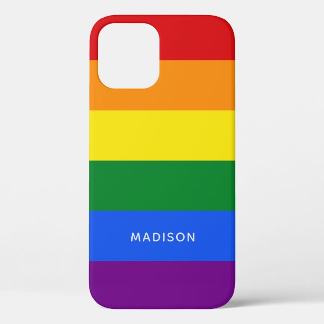 Rainbow Flag individuelle Name Case-Mate iPhone Hülle (Rückseite)