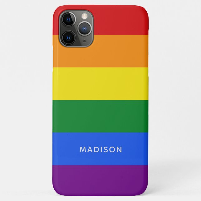 Rainbow Flag individuelle Name Case-Mate iPhone Hülle (Rückseite)