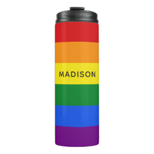 Rainbow Flag individuelle Name tummeln Thermosbecher