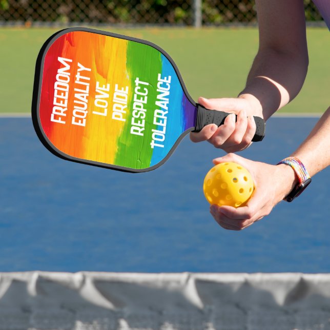 Rainbow Flag LGBTQ Pickleball Paddle - Inklusiv (InSitu)