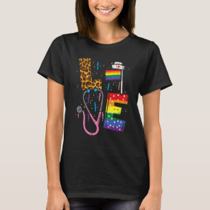 Rainbow Flag Liebe Nurse Rn Scrub Top Lgbt Pride M