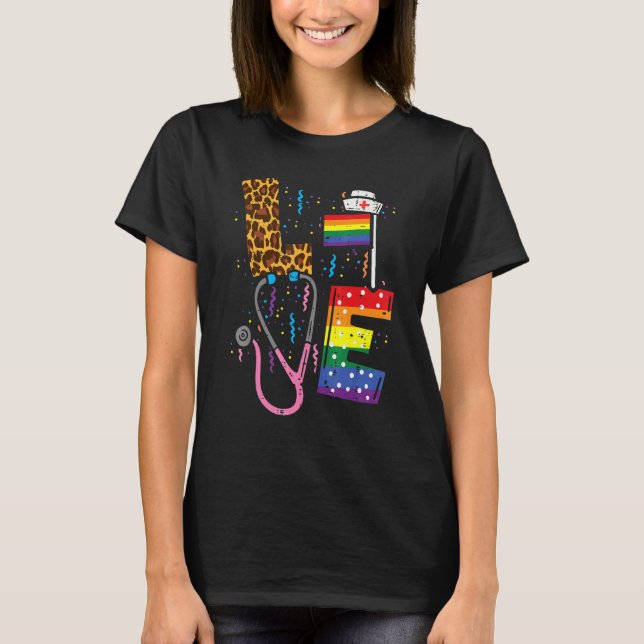 Rainbow Flag Liebe Nurse Rn Scrub Top Lgbt Pride M (Vorderseite)