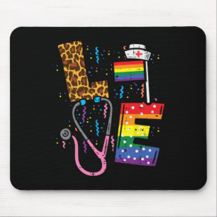 Rainbow Flag Liebe Nurse Rn Scrub Top Lgbt Pride M Mousepad