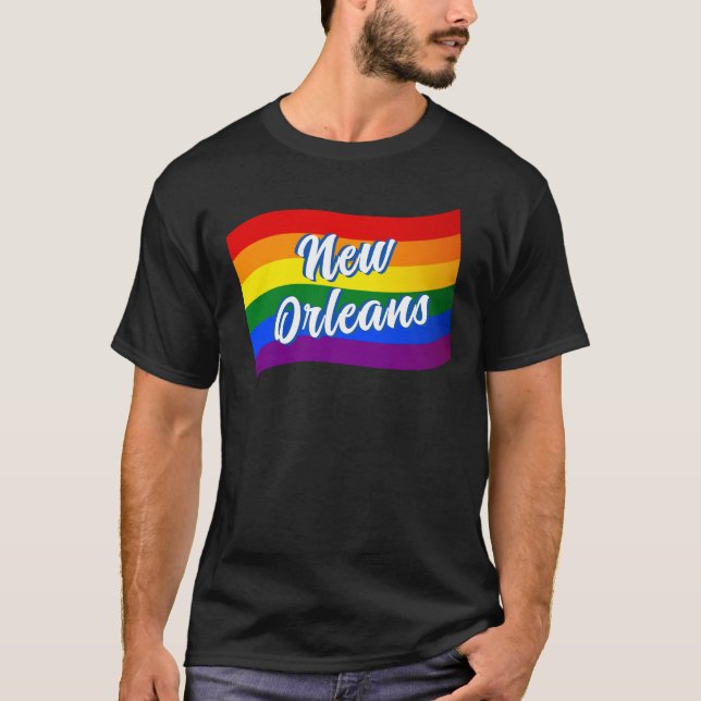 Rainbow Flag New Orleans Gay Pride LGBT LGBTQ T-Shirt (Vorderseite)