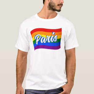 Rainbow Flag Paris Frankreich Gay Pride LGBT LGBTQ T-Shirt