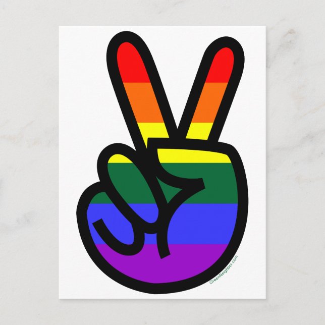 Rainbow Flag Peace Postkarte (Vorderseite)
