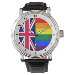 Rainbow Flag & Pride, LGBT Community/Britische Fla Armbanduhr
