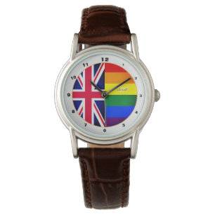 Rainbow Flag & Pride, LGBT Community/Britische Fla Armbanduhr