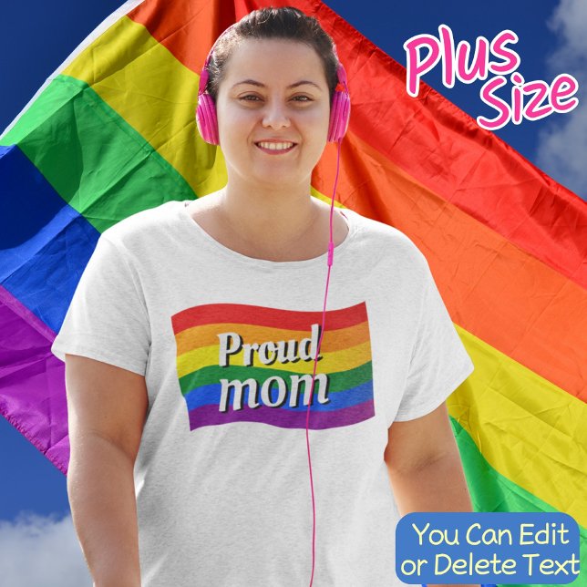 Rainbow Flag Proud Mama PFLAG stolze LGBTQ Große Größe T-Shirt (Von Creator hochgeladen)