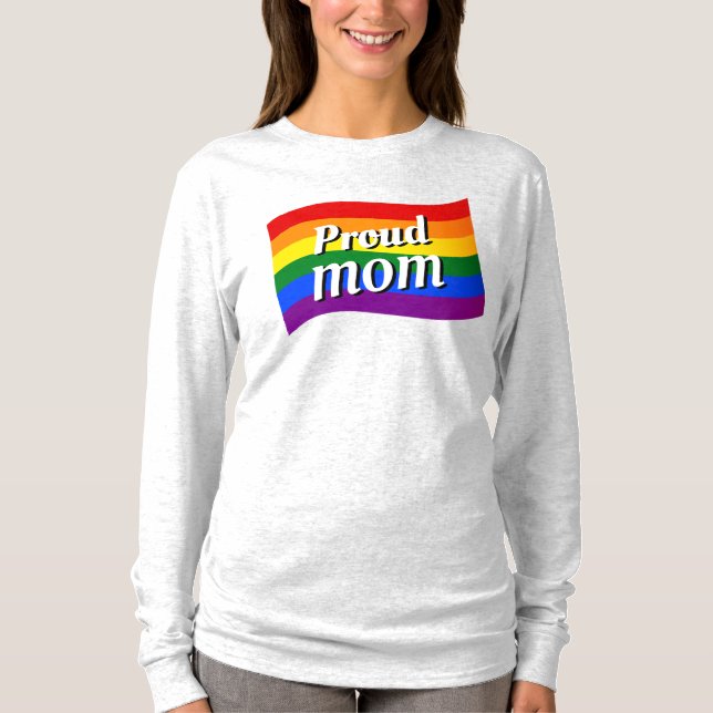 Rainbow Flag Proud Mama PFLAG stolze LGBTQ T-Shirt (Vorderseite)