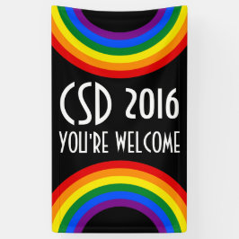 RAINBOW FLAG Ring Rahmen + Ihre Ideen Banner