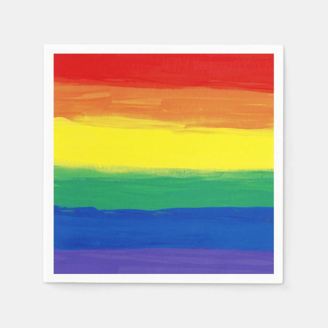 RAINBOW FLAG SQUARE ÖL PAAR SERVIETTE (Vorderseite)