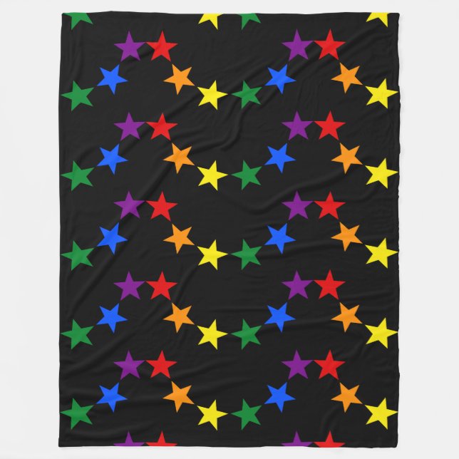 RAINBOW FLAG STARS II + Ihre Ideen Fleecedecke (Vorderseite)