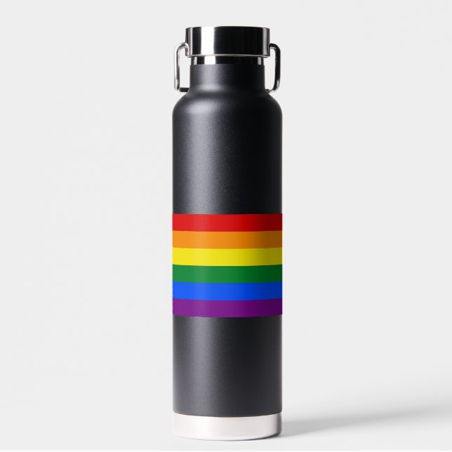 RAINBOW FLAG - STREIFEN - LGBT-Farben Trinkflasche (Vorne)