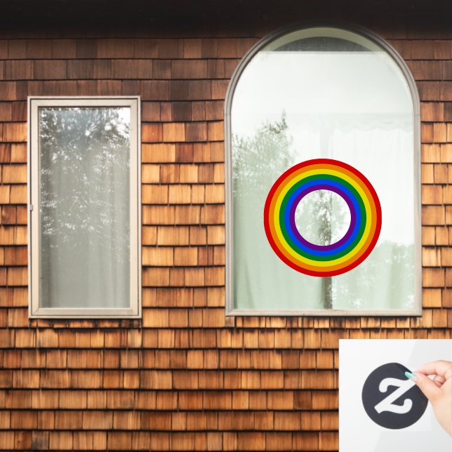 RAINBOW FLAG - STREIFEN - LGBT farbig Rings Fensteraufkleber (Fenster Zuhause)