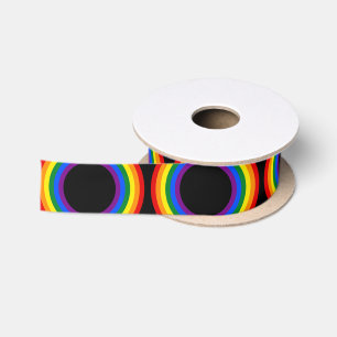 RAINBOW FLAG - STREIFEN - LGBT farbig Rings Satinband