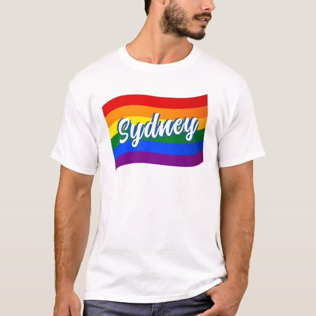 Rainbow Flag Sydney Australien Gay Pride LGBT LGBT T-Shirt (Vorderseite)
