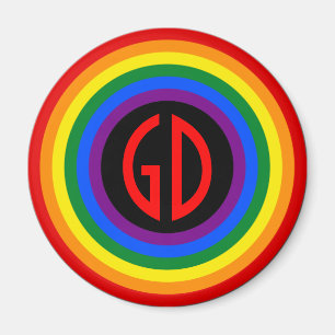 RAINBOW FLAG-TASTE + Ihr Zeichen oder Monogramm Magnet