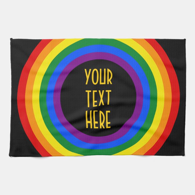 RAINBOW FLAG-TASTE + Ihr Zeichen oder Text Küchentuch (Horizontal)