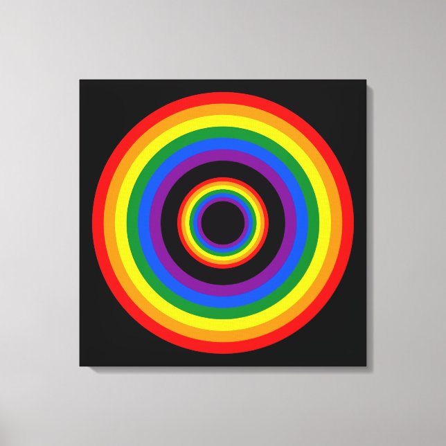 RAINBOW FLAG-TASTE + Ihr Zeichen oder Text Leinwanddruck (Vorderseite)
