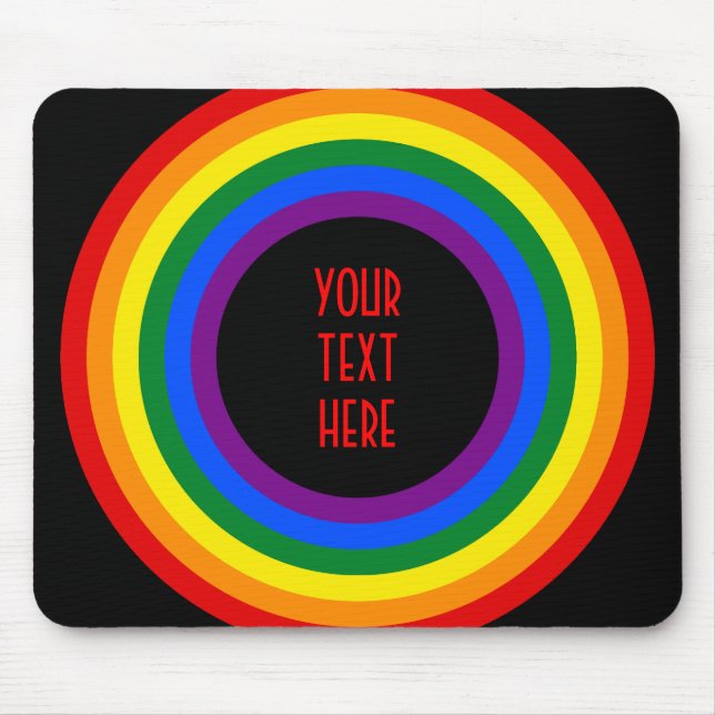RAINBOW FLAG-TASTE + Ihr Zeichen oder Text Mousepad (Vorne)