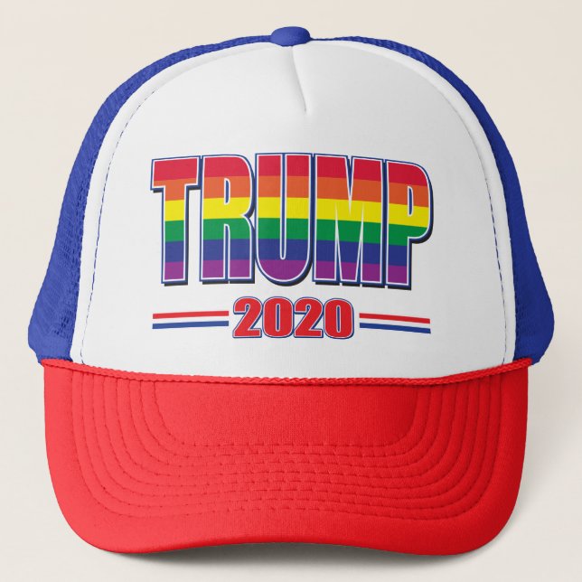 Rainbow-Flag-Trump-2020 Truckerkappe (Vorderseite)