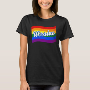 Rainbow Flag Ukraine Gay Pride LGBT T-Shirt
