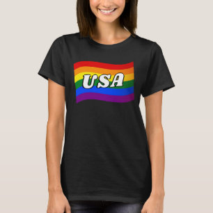 Rainbow Flag USA Gay Pride LGBT LGBTQ T-Shirt