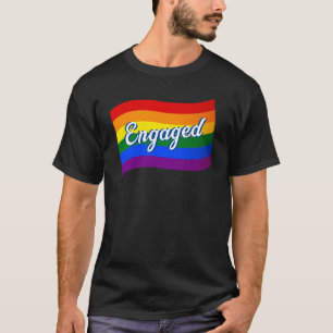 Rainbow Flag Verlobt zu LGBT LGBTQ T-Shirt