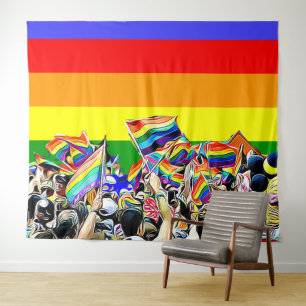 Rainbow Flags LGBT Pride Banner Tapestyle Wandteppich