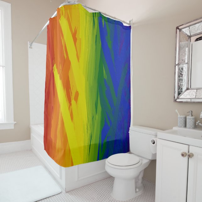 Rainbow Flames Duschvorhang (Beispiel)