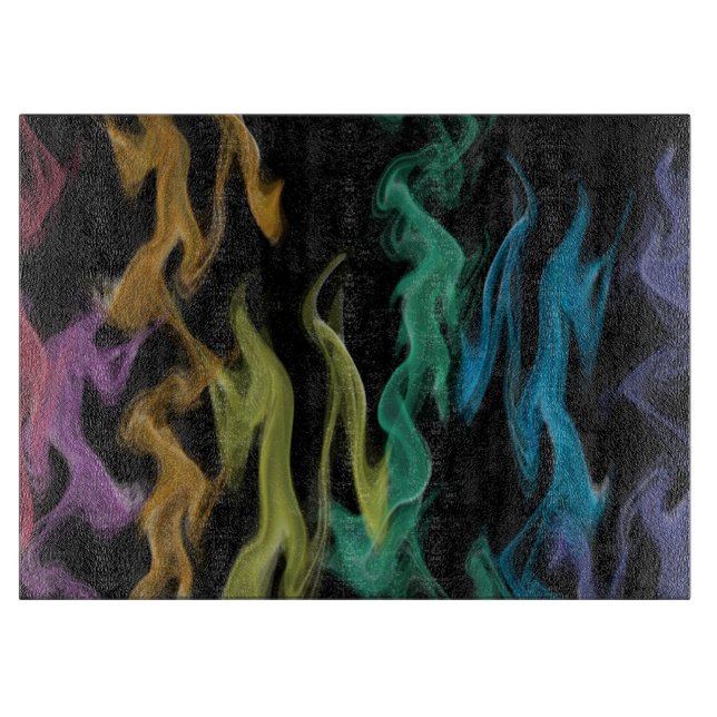 Rainbow Flames Schneidebrett (Vorderseite)