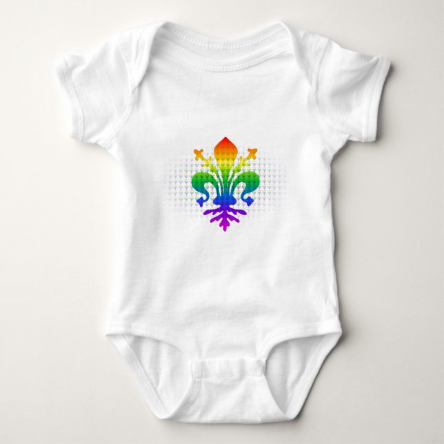 Rainbow Fleur-de-lis Baby Strampler (Vorderseite)