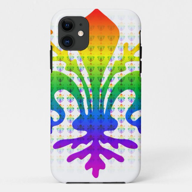 Rainbow Fleur-de-lis Case-Mate iPhone Hülle (Rückseite)