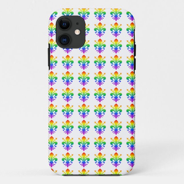 Rainbow Fleur-de-lis Case-Mate iPhone Hülle (Rückseite)