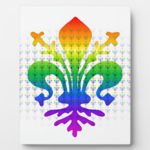 Rainbow Fleur-de-lis Fotoplatte