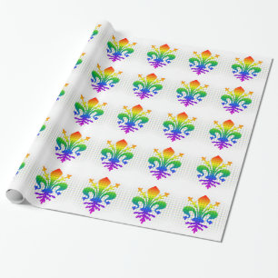 Rainbow Fleur-de-lis Geschenkpapier