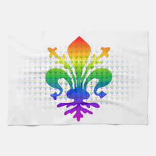 Rainbow Fleur-de-lis Geschirrtuch