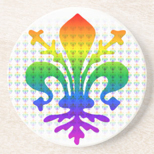 Rainbow Fleur-de-lis Getränkeuntersetzer