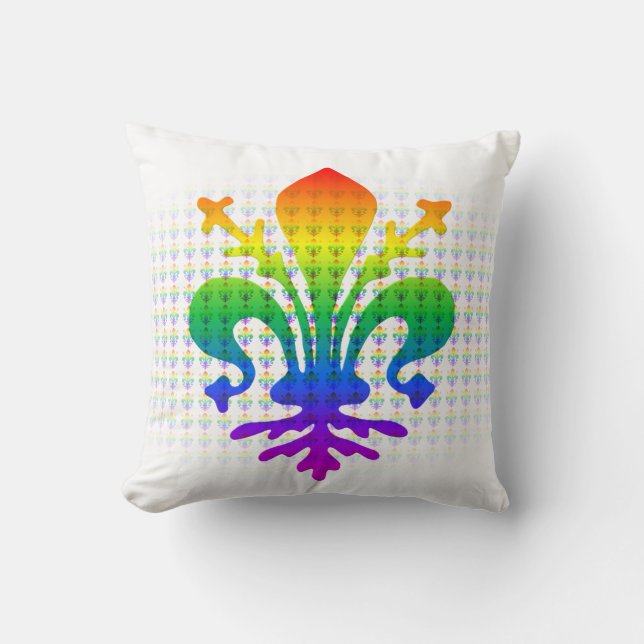 Rainbow Fleur-de-lis Kissen (Vorderseite)