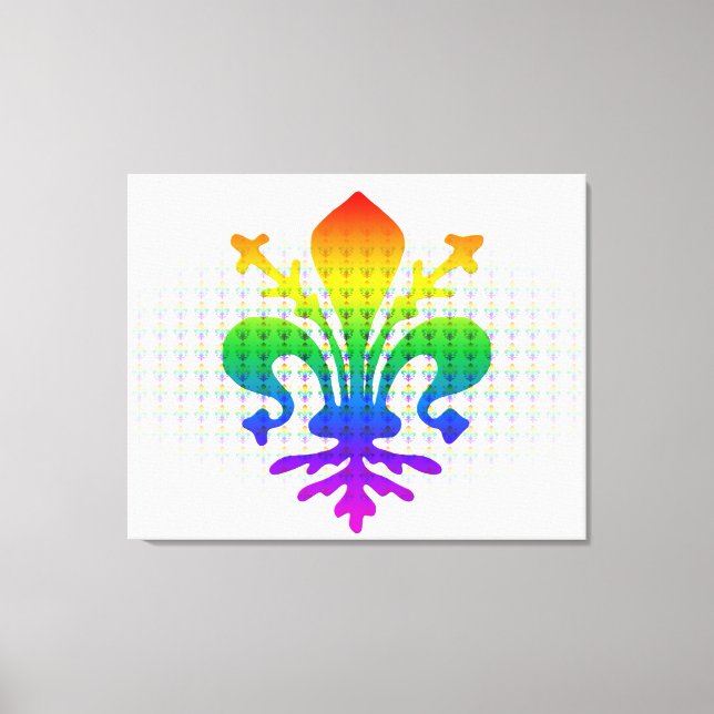 Rainbow Fleur-de-lis Leinwanddruck (Vorderseite)