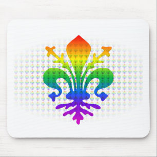Rainbow Fleur-de-lis Mousepad