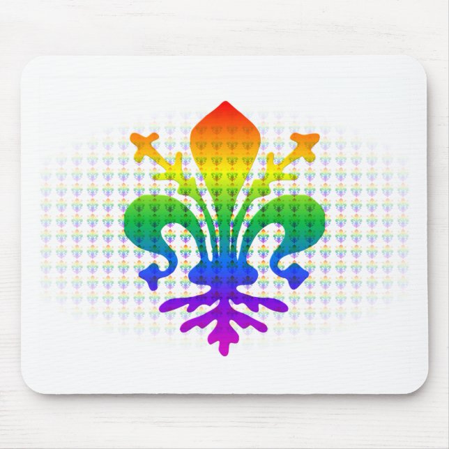Rainbow Fleur-de-lis Mousepad (Vorne)