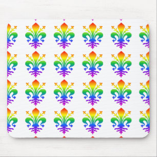 Rainbow Fleur-de-lis Mousepad