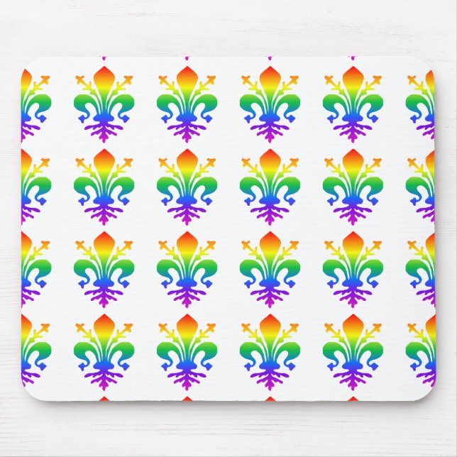 Rainbow Fleur-de-lis Mousepad (Vorne)