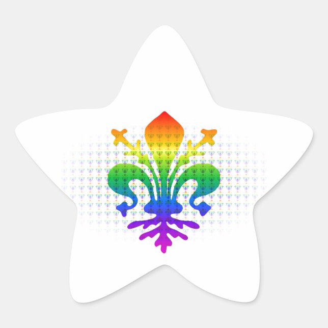 Rainbow Fleur-de-lis Stern-Aufkleber (Vorderseite)