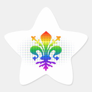 Rainbow Fleur-de-lis Stern-Aufkleber