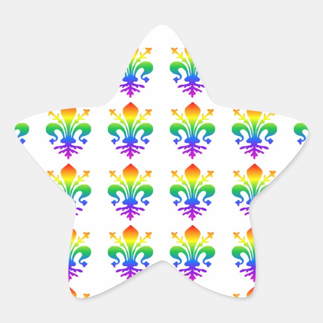 Rainbow Fleur-de-lis Stern-Aufkleber (Vorderseite)