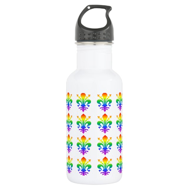 Rainbow Fleur-de-lis Trinkflasche (Vorderseite)